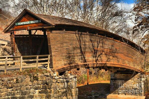 Humpback Covered Bridge Art Print featuring the photograph Virginia Humpback Bridge by Adam Jewell