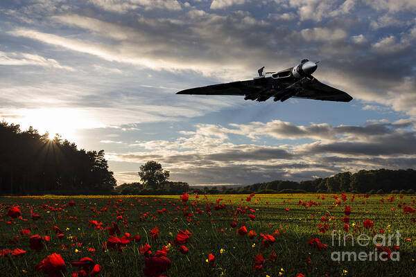 Vulcan Bomber Poppy Art Print featuring the digital art Vulcan History by Airpower Art