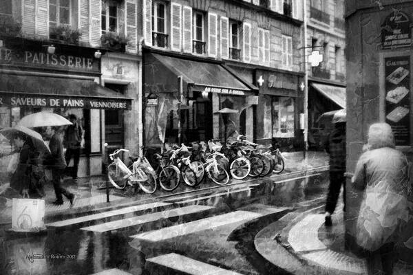 Paris Art Print featuring the photograph Waiting in the bar for the rain to pass #1 by Aleksander Rotner