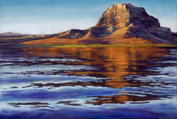 Lake Powell Art Print featuring the painting Wake Powell by Marjie Eakin-Petty