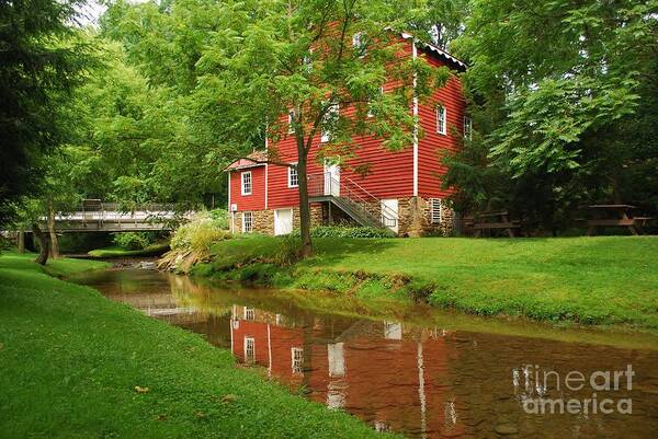 Wallace Cross Grist Mill Art Print featuring the photograph Wallace Cross Grist Mill Reflections by Bob Sample
