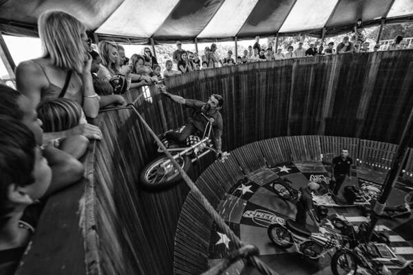Harley Art Print featuring the photograph Wall of Death by Kevin Cable