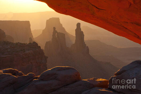 Natural Arch Art Print featuring the photograph Washer Woman Arch after Dust Storm by Dan Hartford