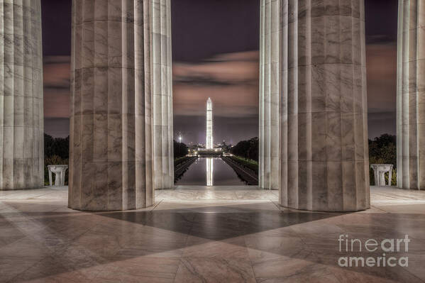 Clarence Holmes Art Print featuring the photograph Washington Monument from Lincoln Memorial I by Clarence Holmes