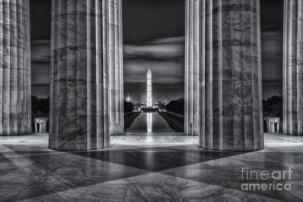 Clarence Holmes Art Print featuring the photograph Washington Monument from Lincoln Memorial II by Clarence Holmes