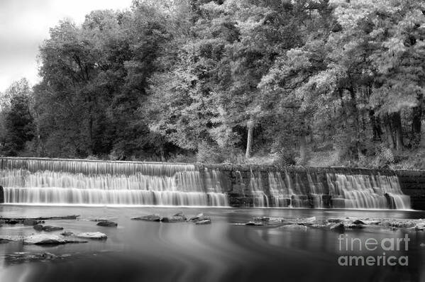 Water Art Print featuring the photograph Water flowing over dam in Bruceton Mill WV by Dan Friend