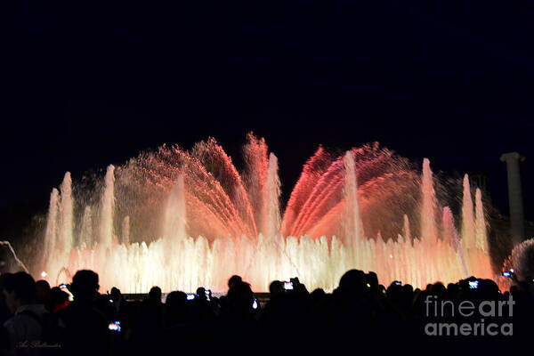 Barcelona Art Print featuring the photograph water light and music in Barselona 07 by Arik Baltinester