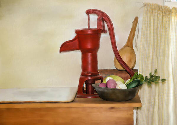 Antique Water Pump Art Print featuring the photograph Water Pump by Mary Timman