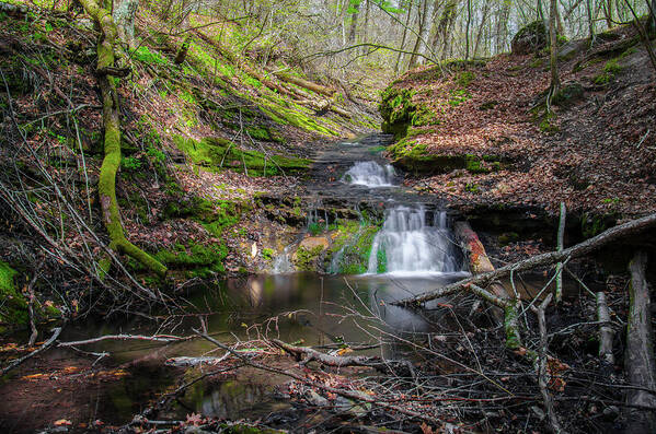 Waterfall Canvas Prints Art Print featuring the photograph Waterfall at Parfrey's Glen by Jonah Anderson