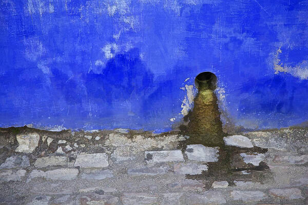 Artistic Art Print featuring the photograph Weathered Blue Wall of Old World Europe by David Letts