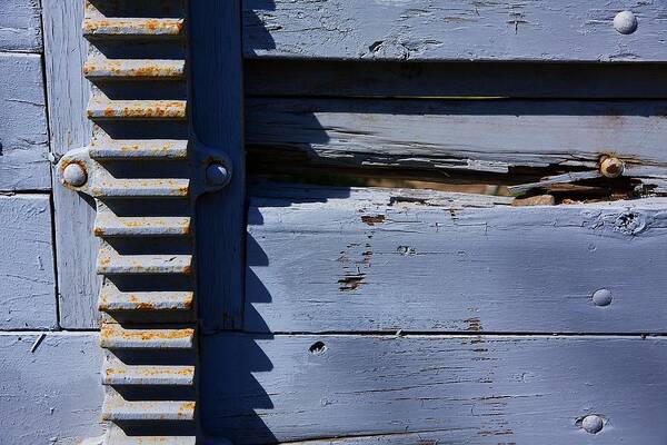 Abstract Art Print featuring the photograph Weathered Wood and Metal Railing by Stuart Litoff