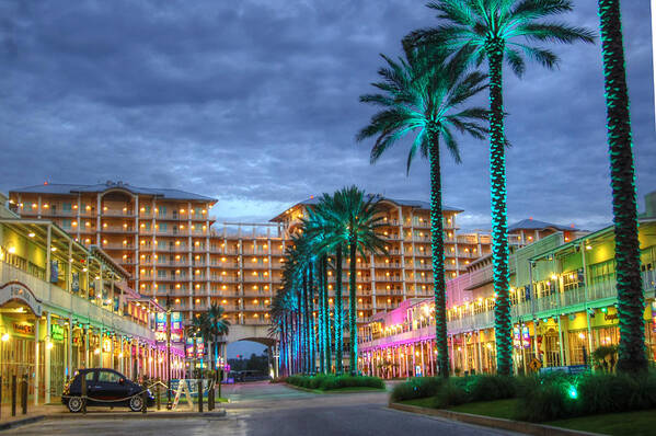 Palm Art Print featuring the digital art Wharf Turquoise Lighted by Michael Thomas