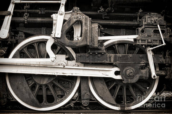 Steam Art Print featuring the photograph Wheels and Rods by Olivier Le Queinec