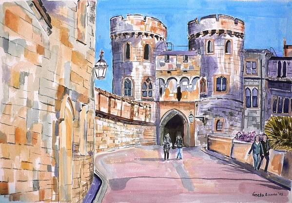 Windsor Castle Art Print featuring the painting Windsor castle by Geeta Yerra