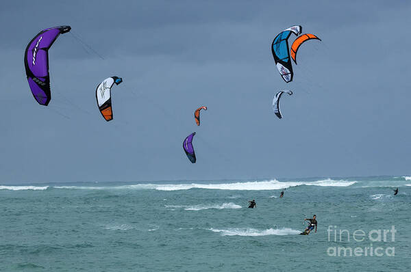 Surfing Art Print featuring the photograph Windsurfing Hawaii by Bob Christopher