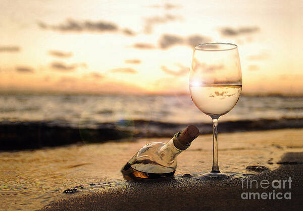 Sunset Art Print featuring the photograph Wine and Sunset by Jon Neidert