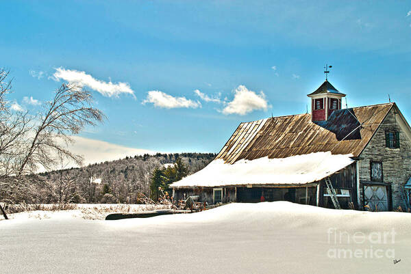 Winter Art Print featuring the photograph Winter Barn by Alana Ranney