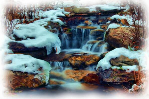 Ice Art Print featuring the digital art Winter Falls by Dennis Lundell