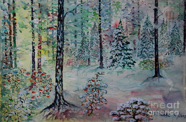 Watercolor Art Print featuring the painting Winters Wonderland by Almo M