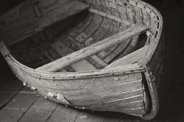 Boat Art Print featuring the photograph Wooden Boat Fading Away by Mary Lee Dereske