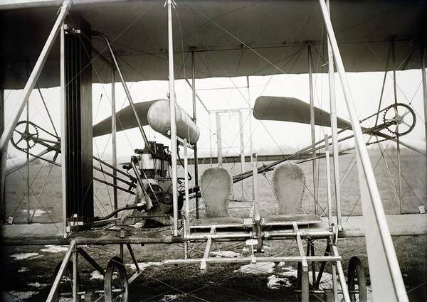 Wright Model A Art Print featuring the photograph Wright Biplane Engine And Seats by Library Of Congress
