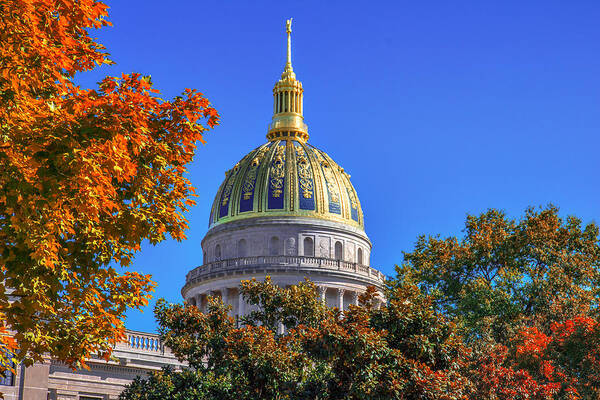 Golden Dome Art Print featuring the photograph WV Golden Dome by Mary Almond