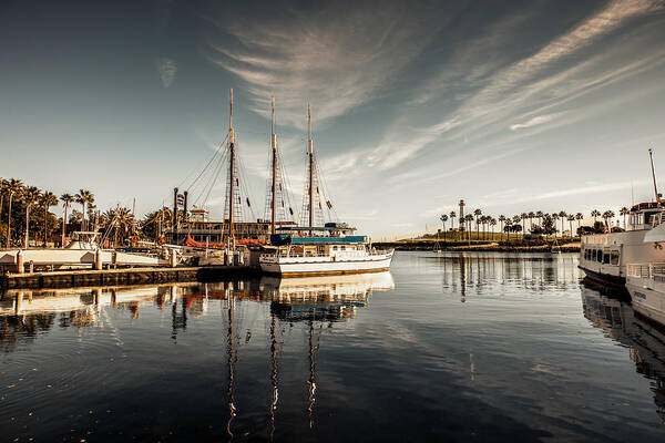 America Art Print featuring the photograph Yacht At The Pier On A Sunny Day by Sviatlana Kandybovich