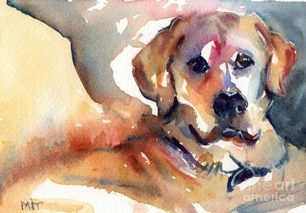 Yellow Lab Painting Art Print featuring the painting Yellow Lab by Maria Reichert