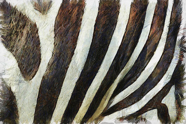 Zebra Art Print featuring the painting Zebra Texture by Inspirowl Design