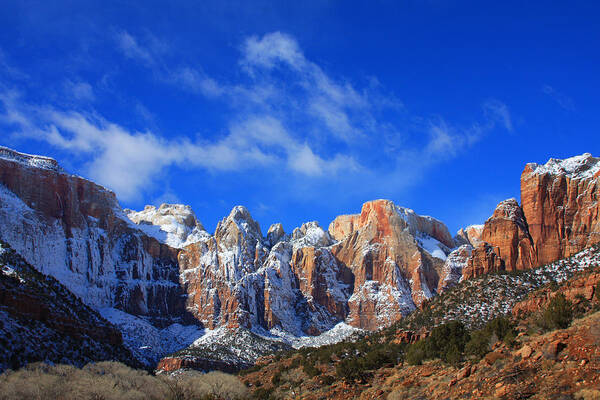 Zion National Park Art Print featuring the photograph Zion Winter by James Knight