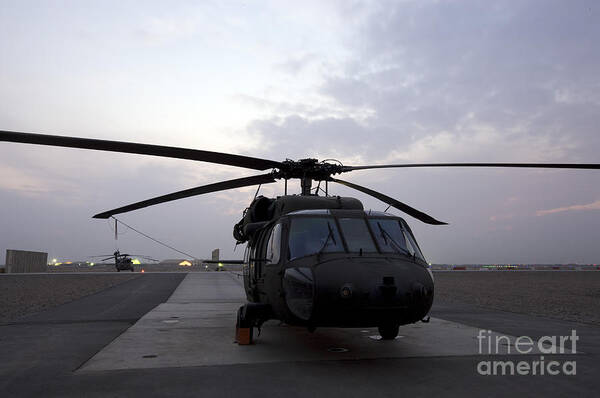 Aviation Art Print featuring the photograph A Uh-60 Black Hawk Helicopter #1 by Terry Moore