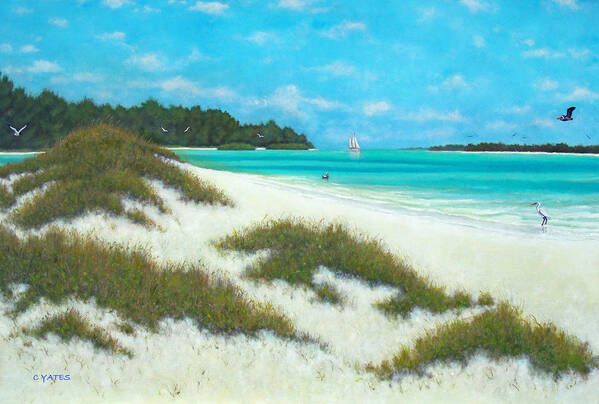 Charles Yates Art Print featuring the painting Coquina Bay Beach #1 by Charles Yates