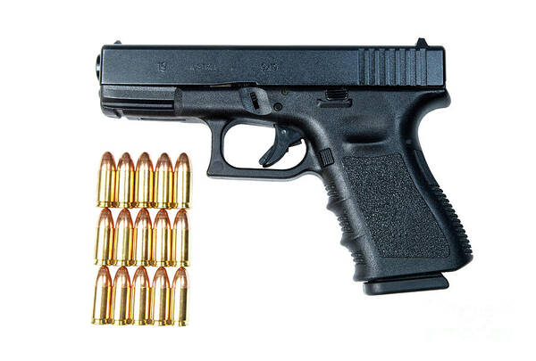 Cutout Art Print featuring the photograph Glock Model 19 Handgun With 9mm #1 by Terry Moore