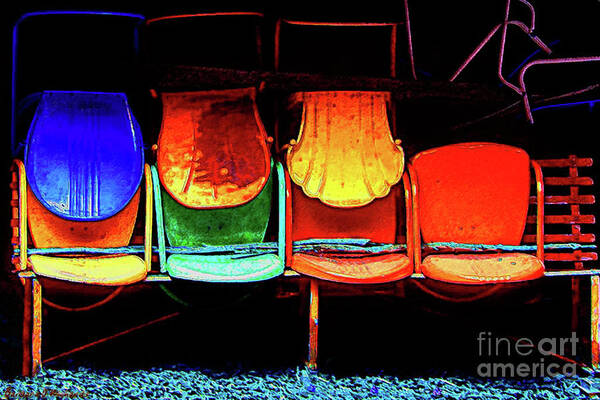 Lawn Chairs Art Print featuring the photograph In Storage #1 by Barbara D Richards