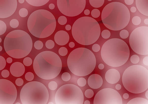 Abstract Art Print featuring the painting Red Abstract Circles #2 by Frank Tschakert
