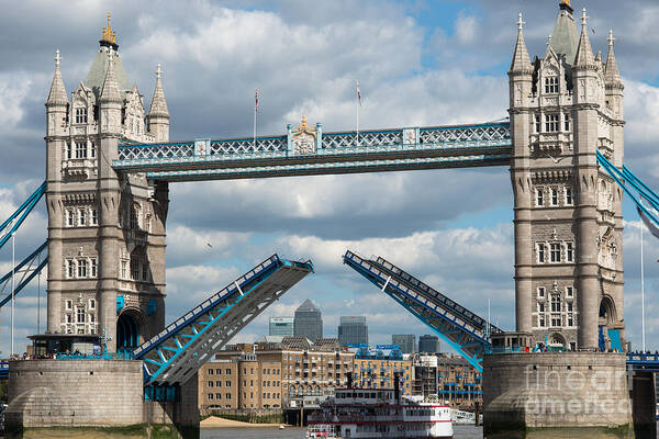 British Art Print featuring the photograph Tower Bridge opening #1 by Andrew Michael