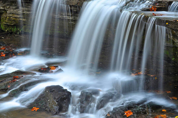 Upper Cataract Falls Art Print featuring the photograph Upper Cataract Falls Owen County Indiana #1 by Marsha Williamson Mohr