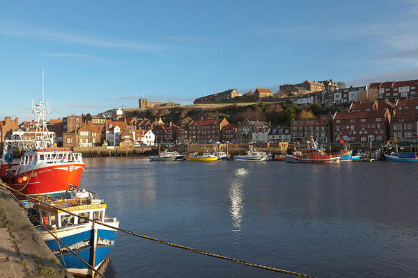 199 Steps Art Print featuring the photograph Whitby Harbour #1 by Gary Finnigan