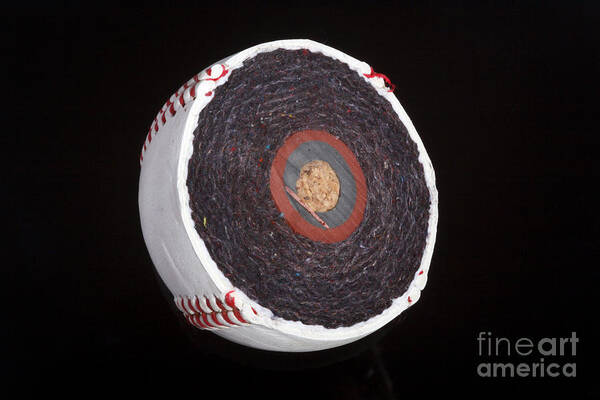 Baseball Art Print featuring the photograph Inside A Baseball #2 by Ted Kinsman