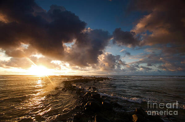 Sunrise Art Print featuring the photograph Kauai Hawaii Ocean Sunrise #2 by ELITE IMAGE photography By Chad McDermott