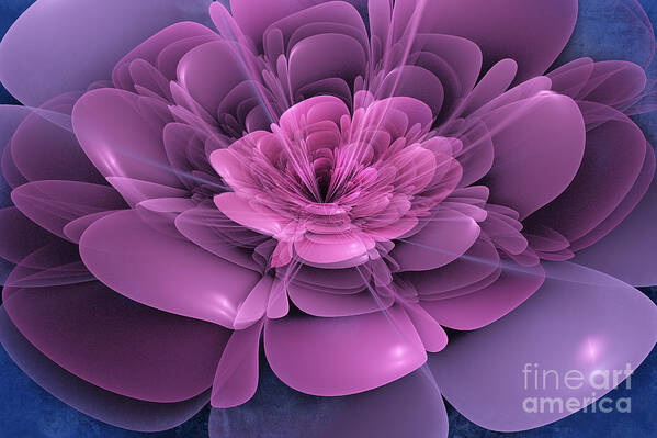 Flower Art Print featuring the digital art 3D Flower by John Edwards