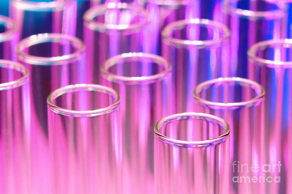 Test Art Print featuring the photograph Laboratory Test Tubes in Science Research Lab by Science Research Lab By Olivier Le Queinec