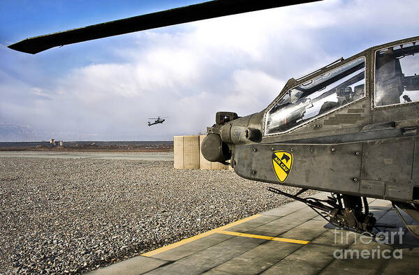 Afghanistan Art Print featuring the photograph An Ah-64d Apache Helicopter by Stocktrek Images