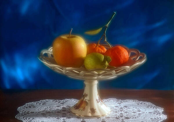 Still Life Art Print featuring the photograph Apple lemon and mandarins. Valencia. Spain by Juan Carlos Ferro Duque