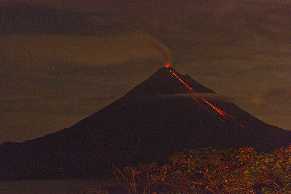 Landscape Art Print featuring the photograph Arenal By Night by John and Julie Black