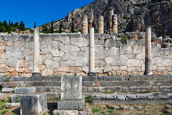 Ancient Art Print featuring the photograph Athenian Stoa - Delphi by Constantinos Iliopoulos