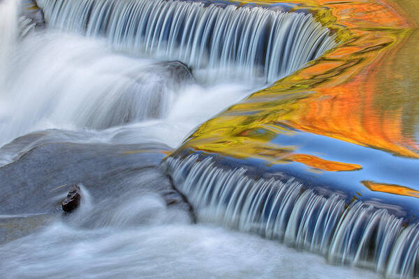 Autumn Art Print featuring the photograph Autumn Reflections Bond Falls by Dean Pennala