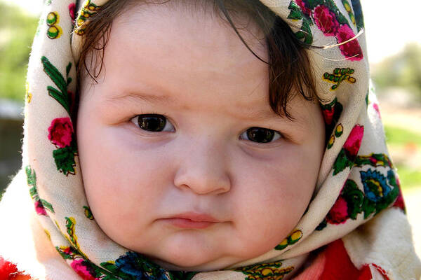 Maramures Art Print featuring the photograph Baby girl from Maramures Romania by Emanuel Tanjala
