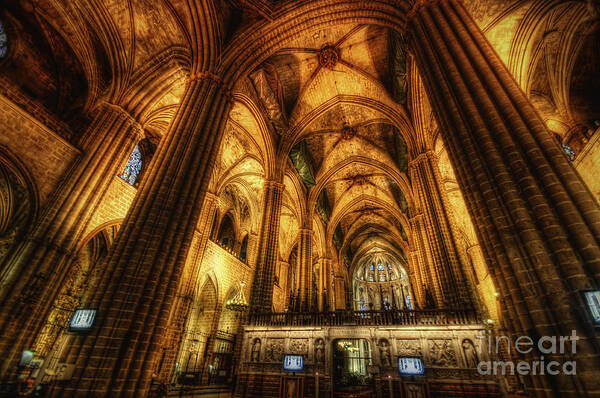 Yhun Suarez Art Print featuring the photograph Barcelona Cathedral by Yhun Suarez