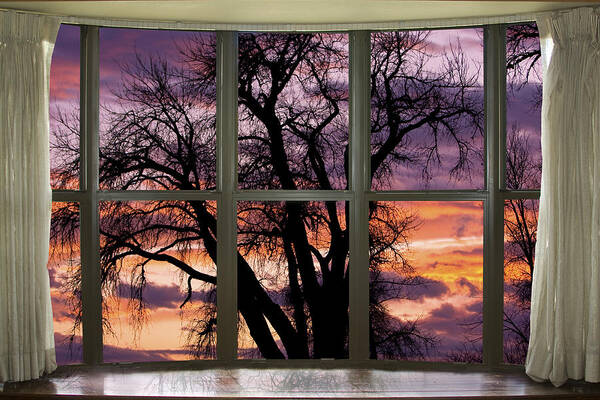 Window Art Print featuring the photograph Beautiful Sunset Bay Window View by James BO Insogna